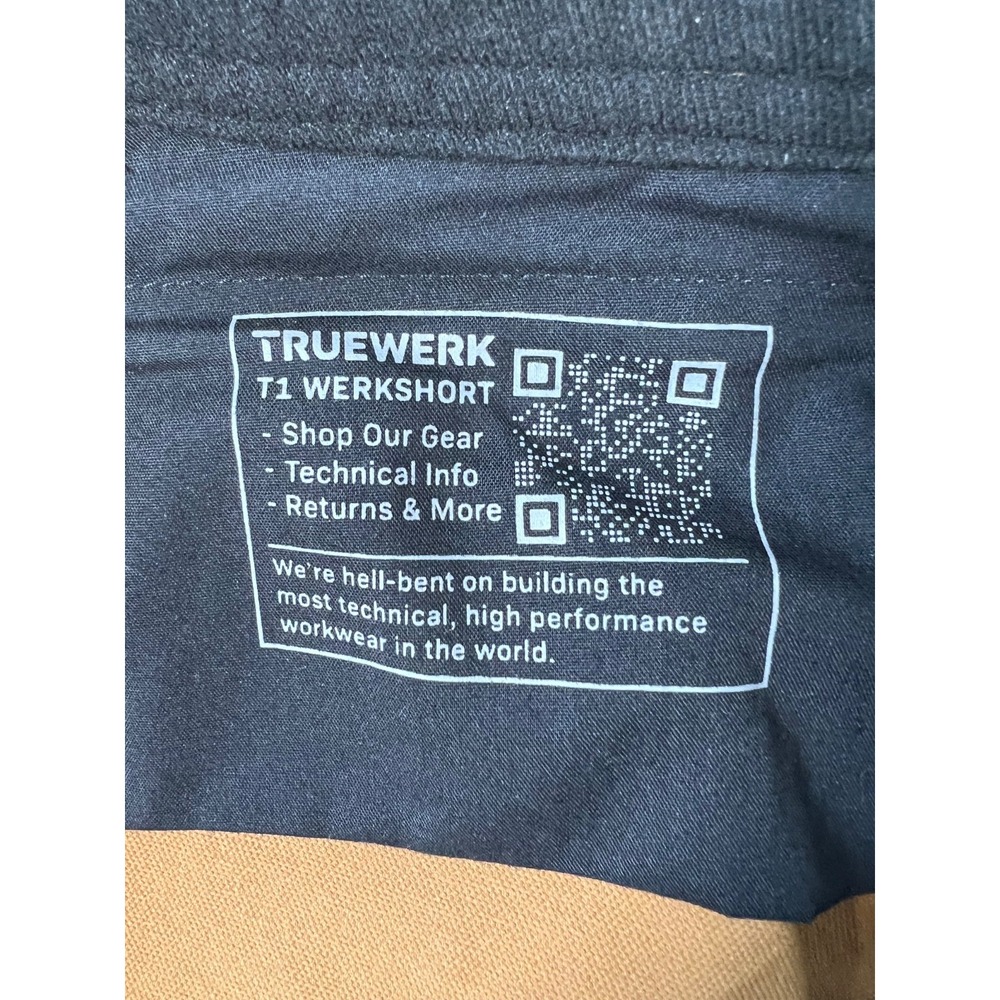 Truewerk T1 WerkShort Mens 42x11 Brown Work Cargo Performance Stretch Shorts - Picture 12 of 15